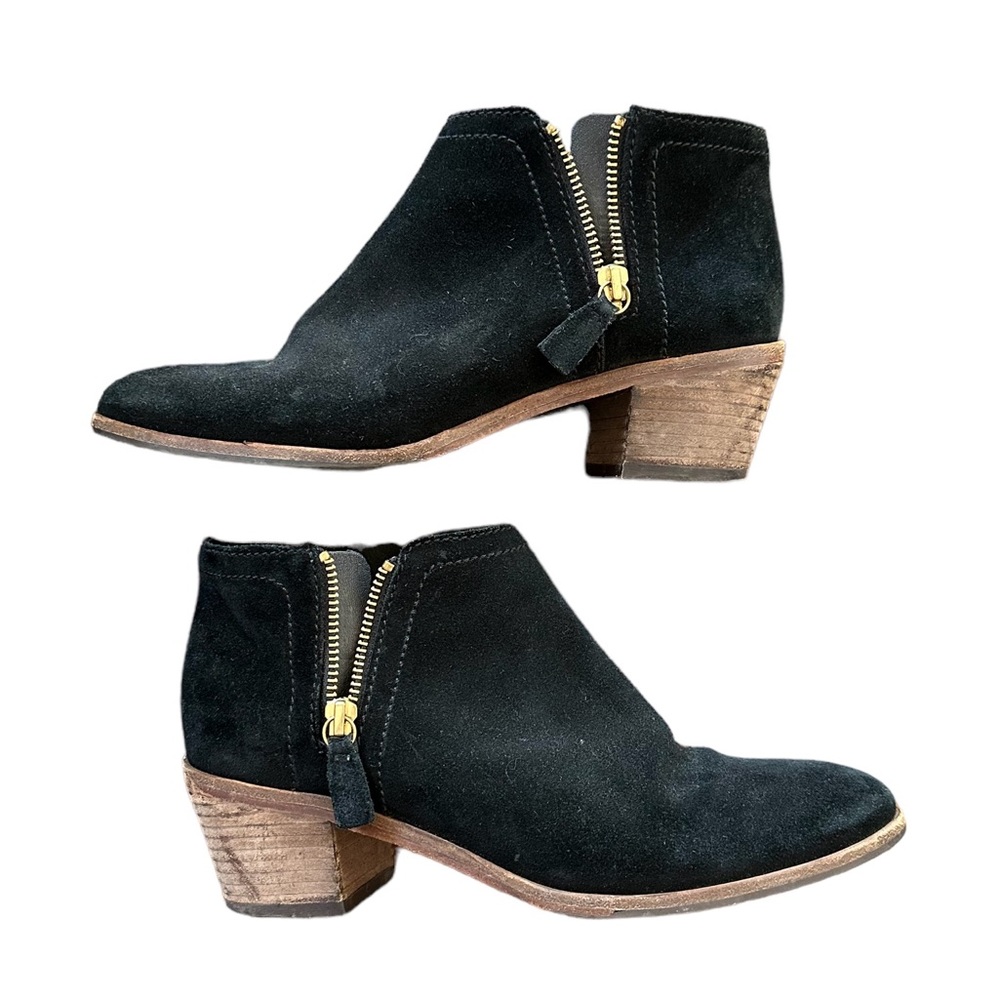 BODEN Black Suede Ankle Booties Boots size 8